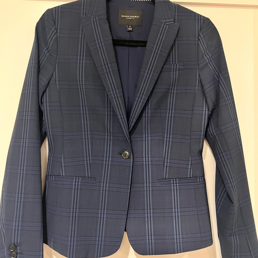 Banana Republic Blue Blazer with Notched Lapel